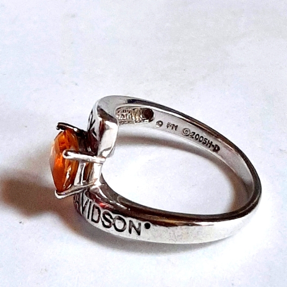 Harley Davidson Franklin Mint November Citrine Birthstone Ring Size 8 - Picture 4 of 9
